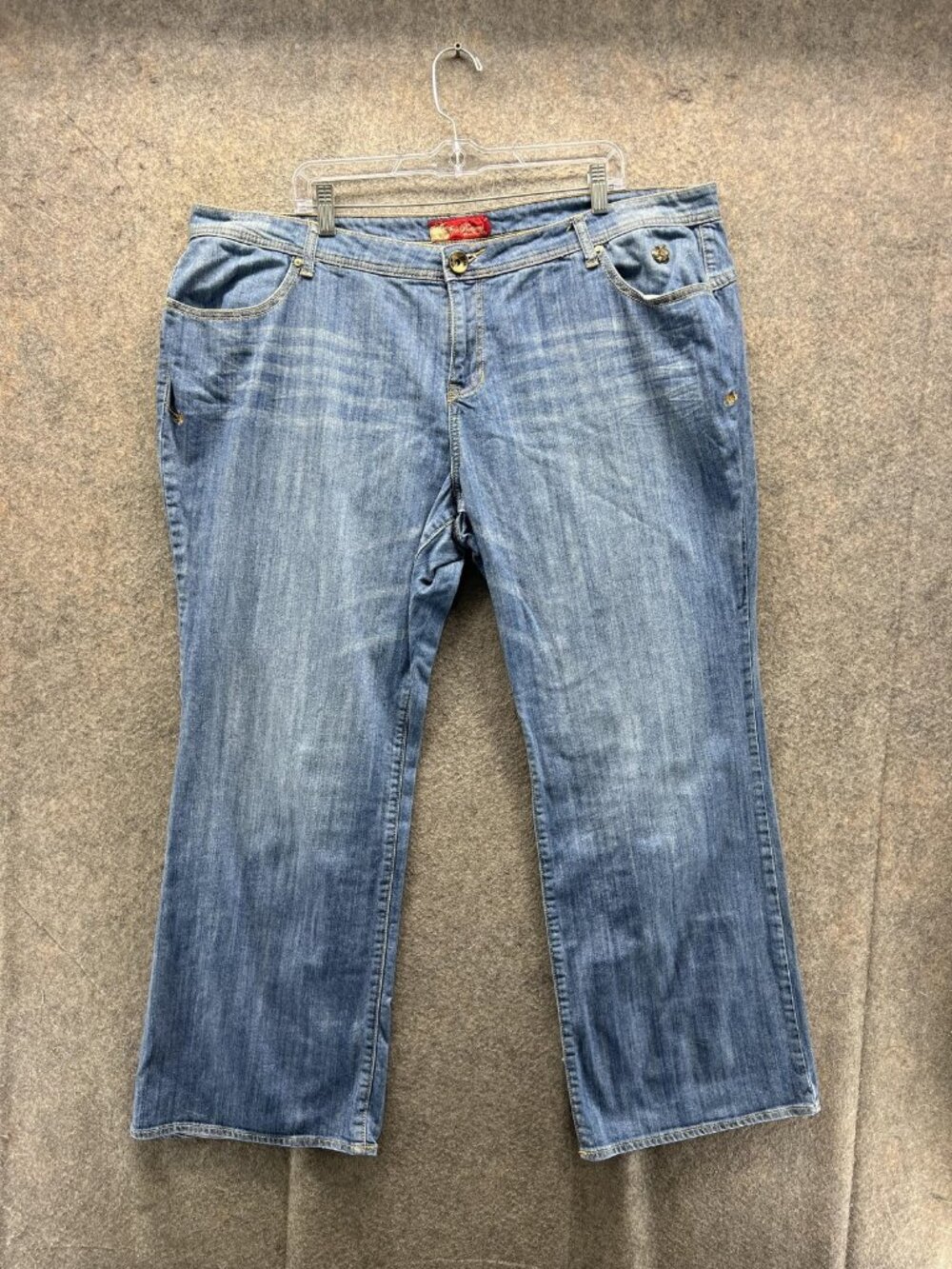 Apple Bottoms Jeans Women 24 Blue Medium Wash Bootcut Straight Denim Y2K Vintage